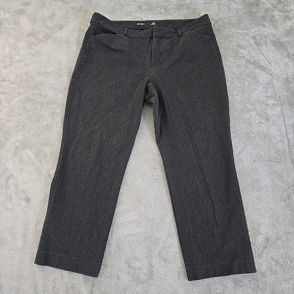 old navy grey dress pants | & Jumpsuits | Old Navy Pants Womens 6 Gray Pixie Cotton Stretch Flat Front Slim Casual BIS-05-09-24